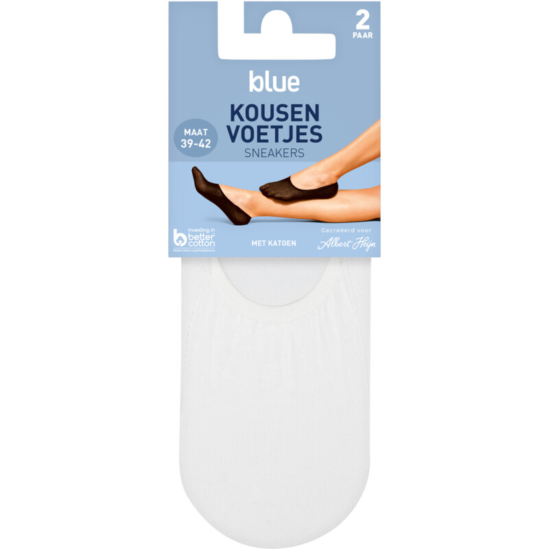 Een afbeelding van AH Kousenvoet sneaker katoen wit mt 39-42