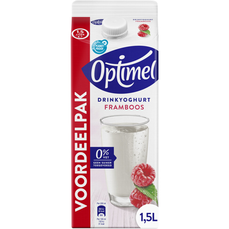 Een afbeelding van Optimel Drinkyoghurt framboos voordeelpak