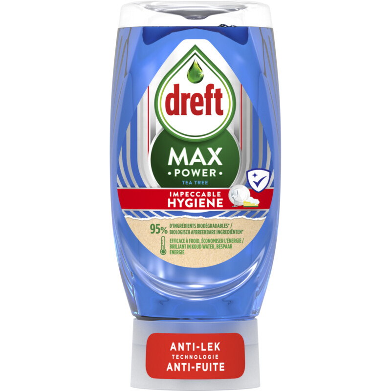 Een afbeelding van Dreft Afwasmiddel max power hygiene