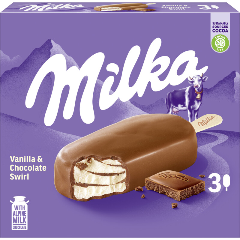 Een afbeelding van Milka Vanilla & chocolate swirl
