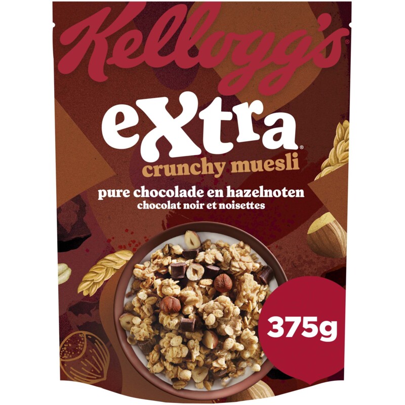 Een afbeelding van Kellogg's Extra pure chocolade en hazelnoten bel