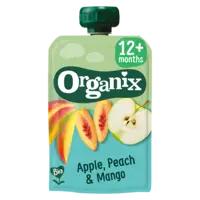 Organix Knijpfruit apple, peach & mango 12m+