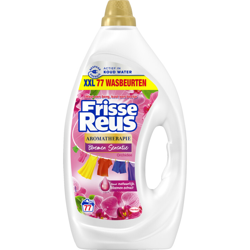 Een afbeelding van Frisse Reus Wasmiddel vloeibaar gel orchidee
