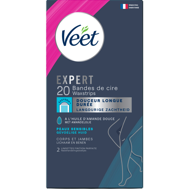 Een afbeelding van Veet Expert waxstrips benen sensitive
