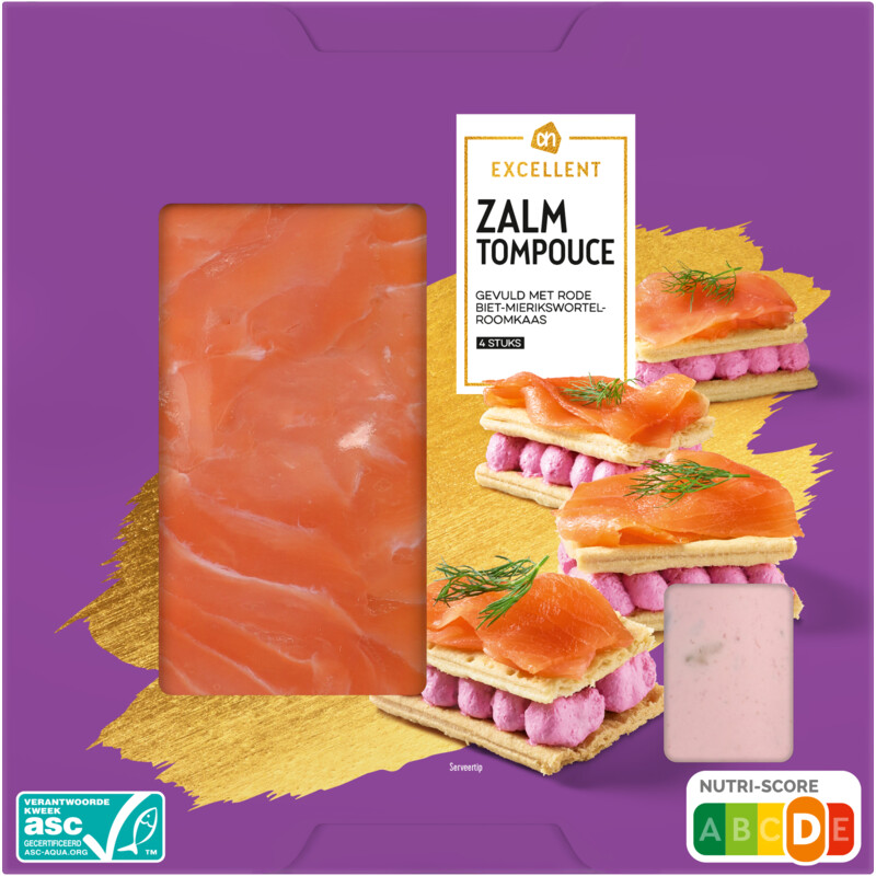 Een afbeelding van AH Excellent Zalmtompouce rode biet mierikswortel