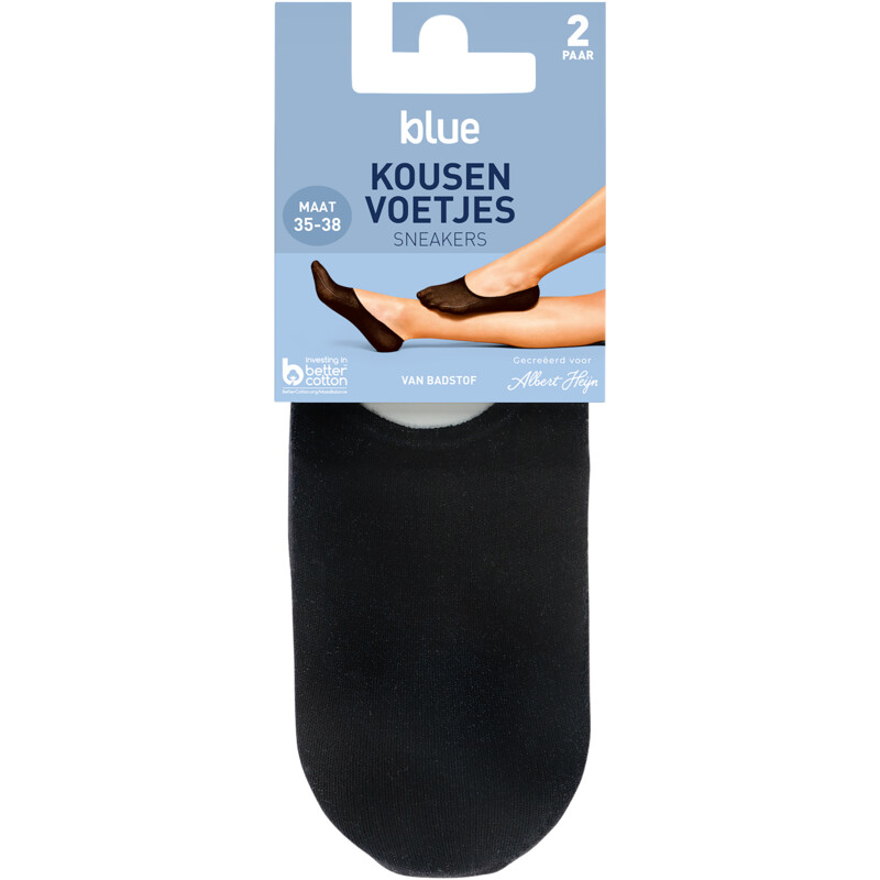 Een afbeelding van Blue Kousenvoet sneaker badstof zwart 35-38
