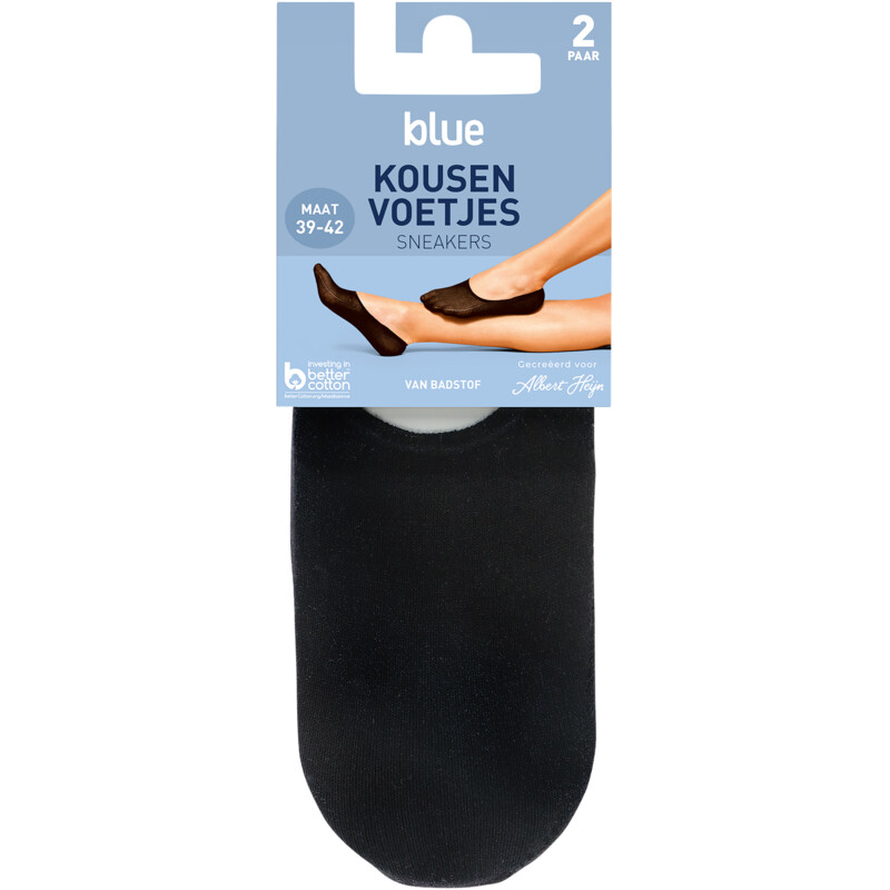 Een afbeelding van Blue Kousenvoet sneaker badstof zwart 39-42