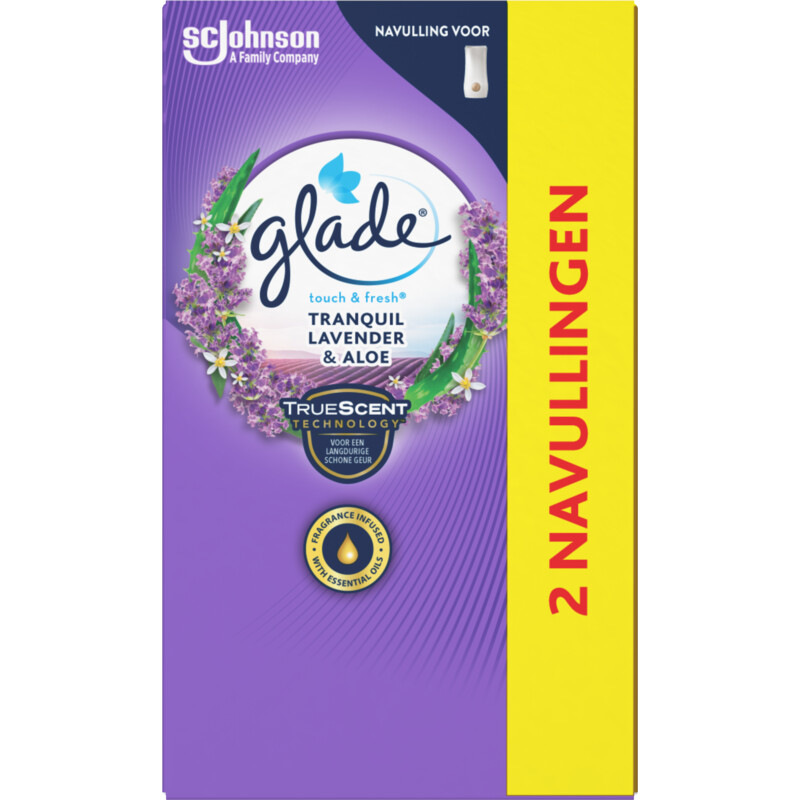 Een afbeelding van Glade Touch & fresh lavender 2 navullingen