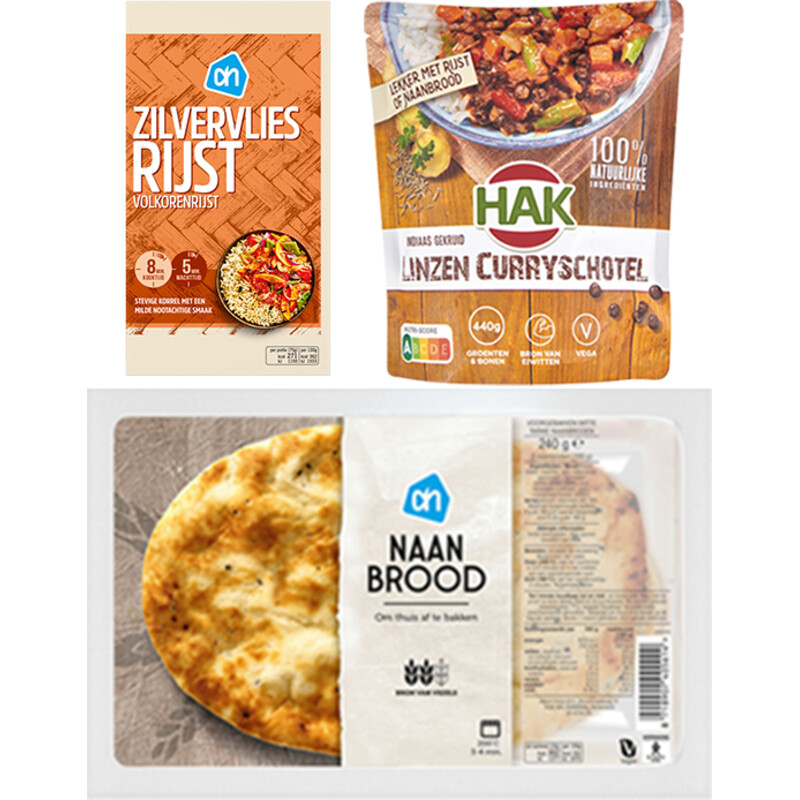 Een afbeelding van Hak linzencurry compleet vega pakket