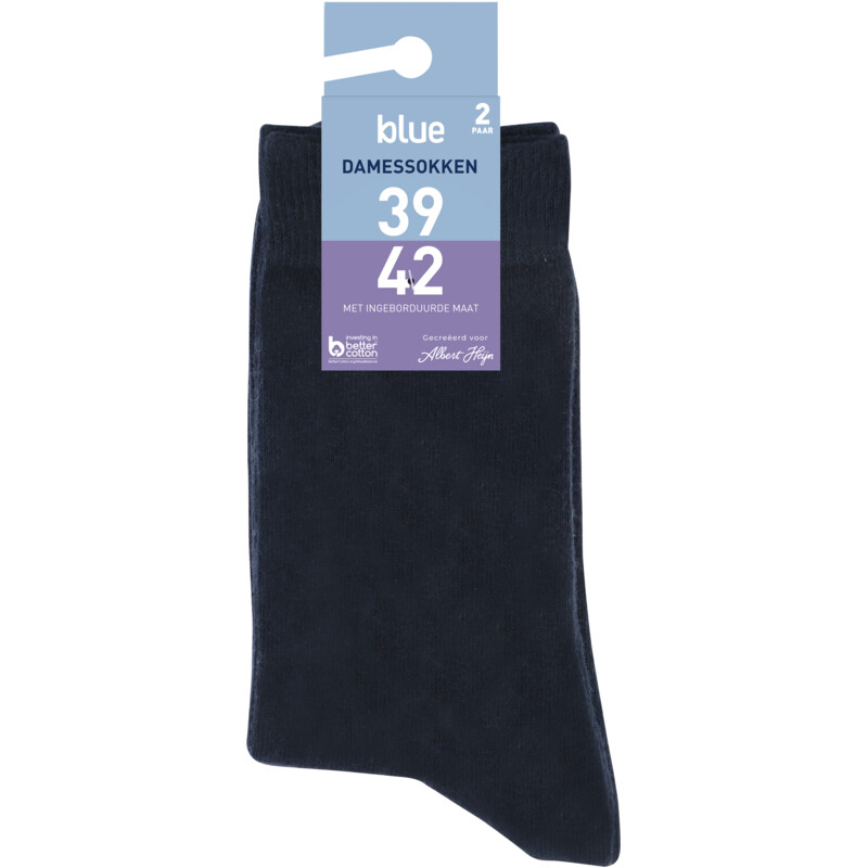 Een afbeelding van Blue Damessokken donkerblauw 39-42