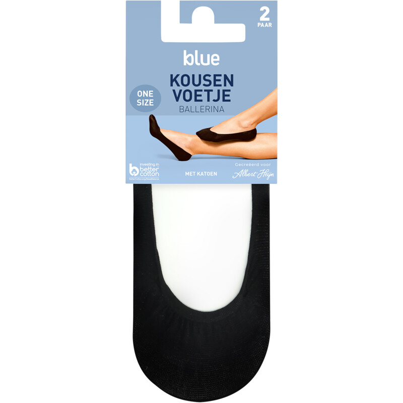 Een afbeelding van AH Kousenvoetjes ballerina zwart 1 maat