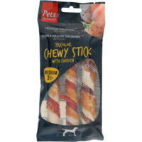 Een afbeelding van Pets Unlimited Tricolor chewy stick with chicken medium