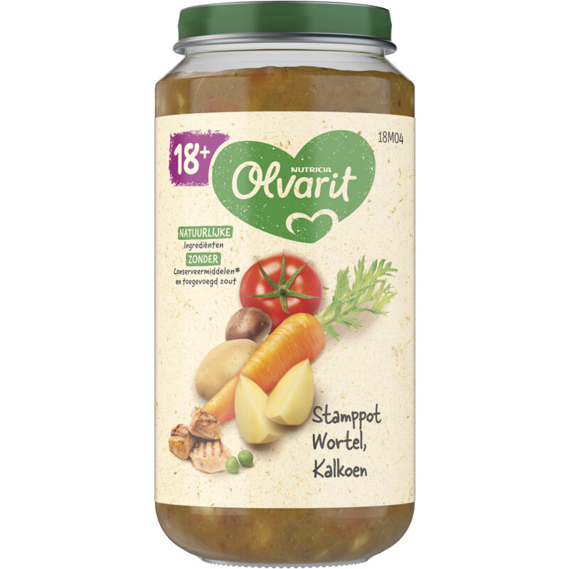 Een afbeelding van Olvarit 18+ mnd stamppot wortel kalkoen