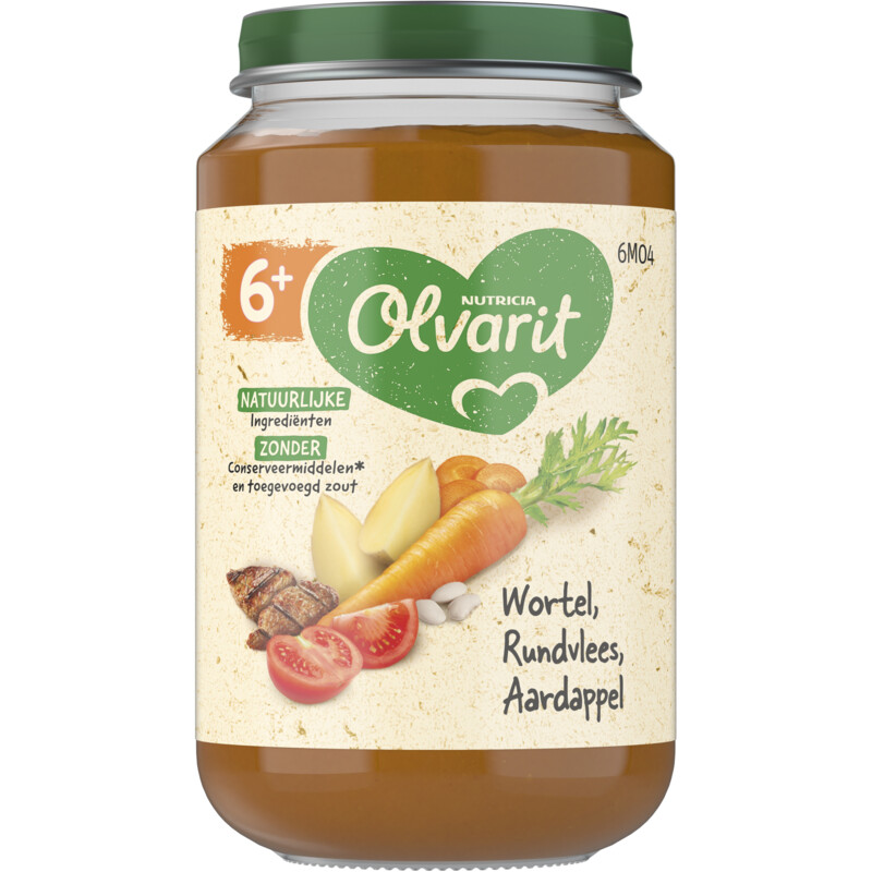 Een afbeelding van Olvarit 6+ mnd wortel rundvlees aardappel