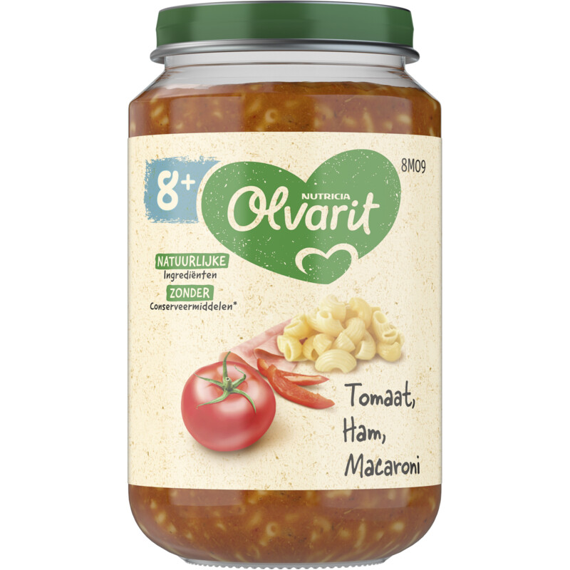 Een afbeelding van Olvarit Tomaat ham macaroni 8m+