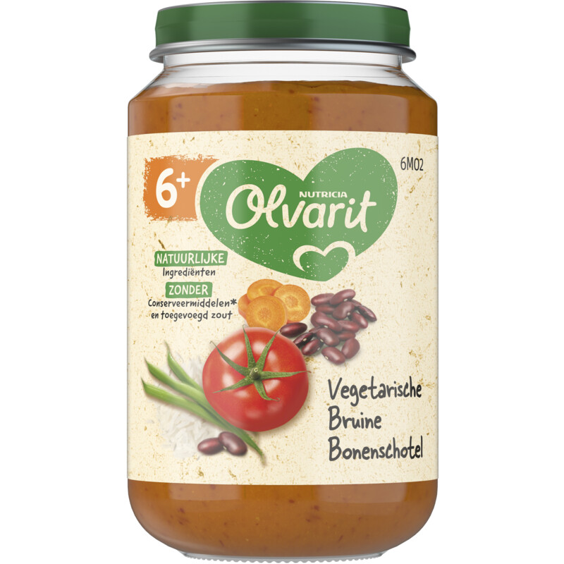 Een afbeelding van Olvarit Vegetarische bruine bonenschotel 6m+
