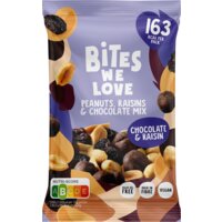 Een afbeelding van BitesWeLove Peanuts, raisins & chocolate mix