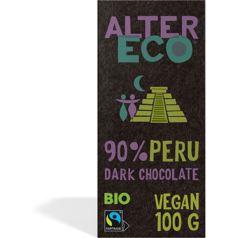 Een afbeelding van Alter Eco 90% peru dark chocolate vegan