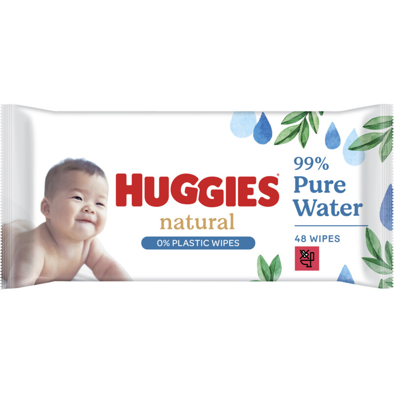 Een afbeelding van Huggies Natural 0% plastic billendoekjes