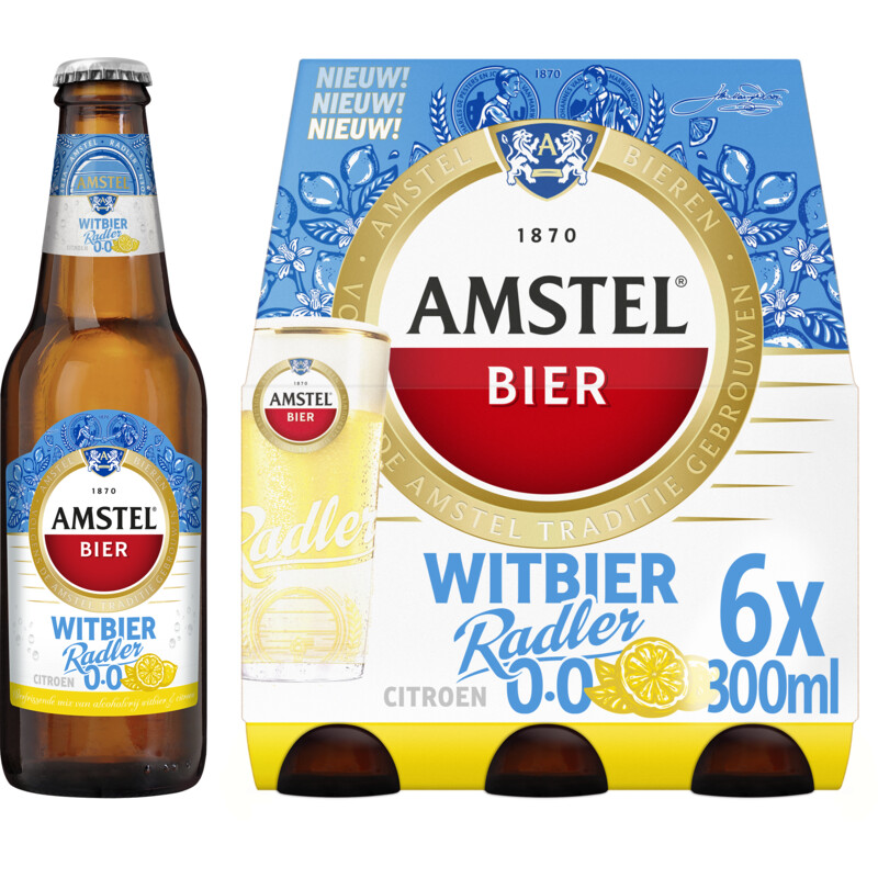 Een afbeelding van Amstel Witbier radler 0.0% 6-pack
