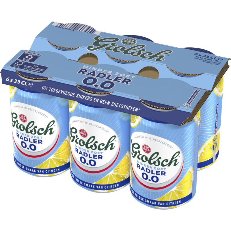 Een afbeelding van Grolsch Radler citroen 0.0 minder zoet 6-pack