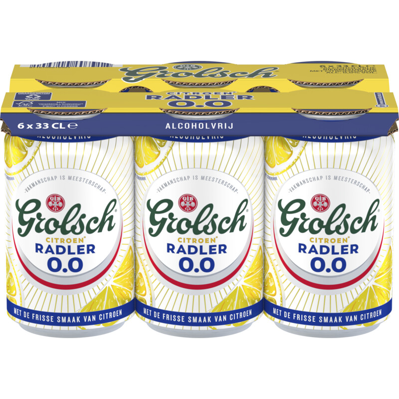 Een afbeelding van Grolsch Radler citroen alcoholvrij 0.0% 6-pack
