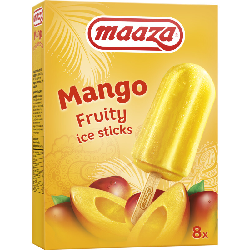 Een afbeelding van Maaza Fruity ice sticks mango