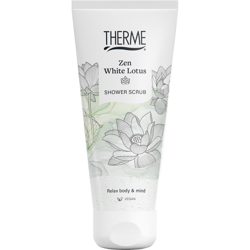 Therme Zen white lotus rice shower scrub