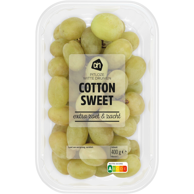 Een afbeelding van AH Cotton sweet pitloze witte druiven