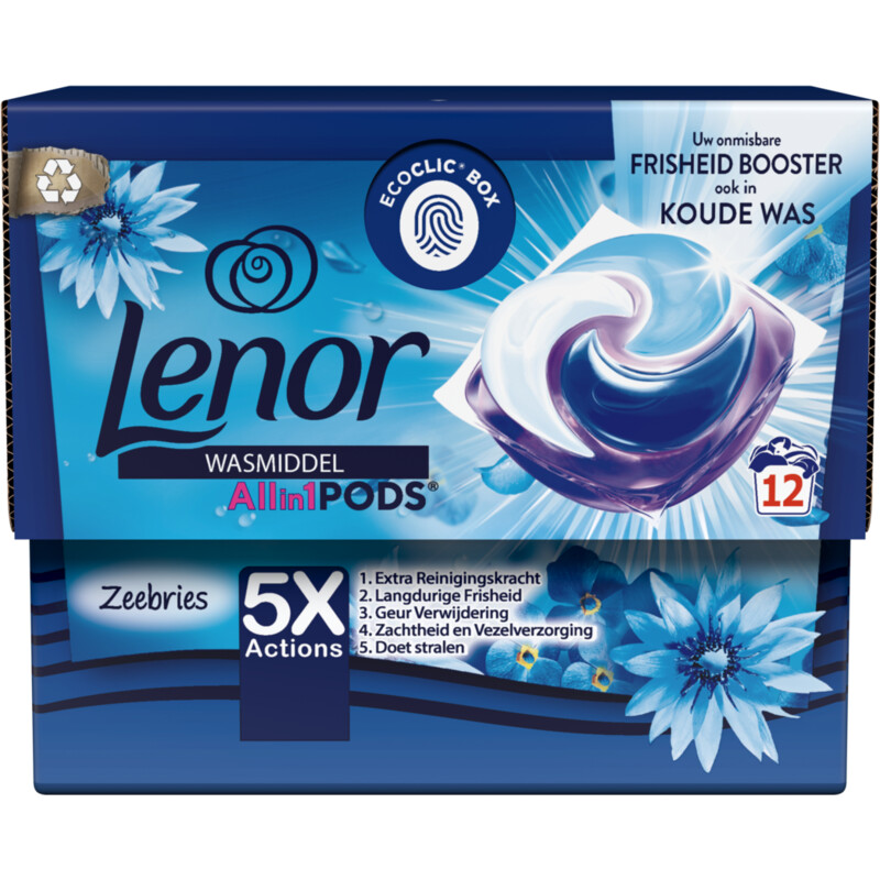 Een afbeelding van Lenor Wasmiddel all-in-1 pods zeebries