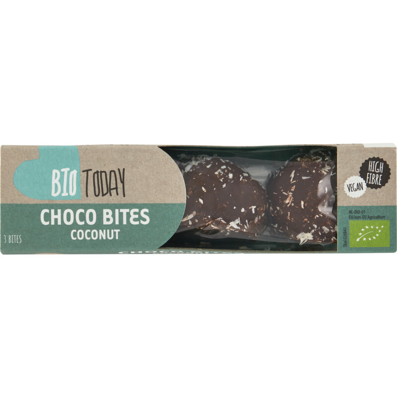 Een afbeelding van BioToday Cacao bites kokos