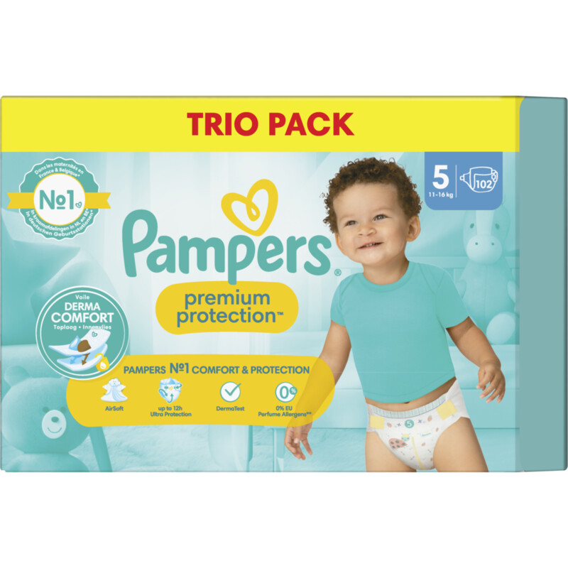 Een afbeelding van Pampers Premium protection luiers 5 trio pack