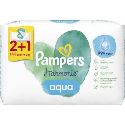 Lingettes Pampers® Aqua Harmonie 0% plastique