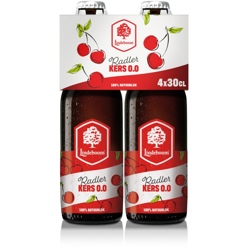 Een afbeelding van Lindeboom Radler kers 0.0% 4-pack