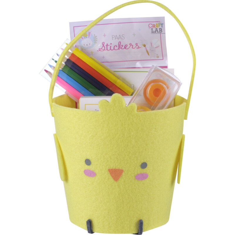 Een afbeelding van Craft Lab Vilten mandje gevuld kuiken Pasen