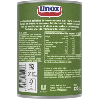 pdp-image-Unox Vegetarische balletjes in tomatensaus