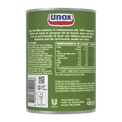 pdp-image-Unox Vegetarische balletjes in tomatensaus