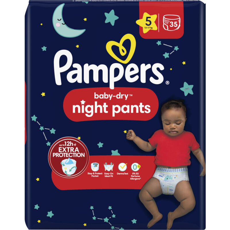 Pedagogie gijzelaar weg te verspillen Pampers Baby-dry night pants luierbroekjes 5 bestellen | Albert Heijn