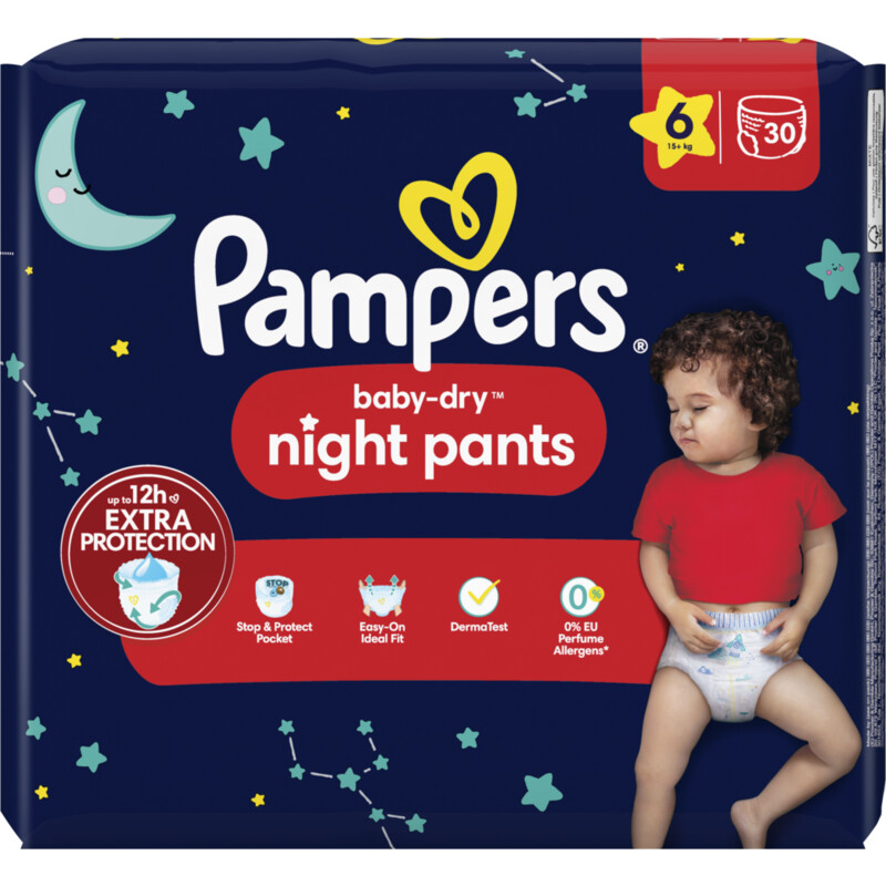 zak Savant Obsessie Pampers Baby-dry night pants luierbroekjes 6 bestellen | Albert Heijn