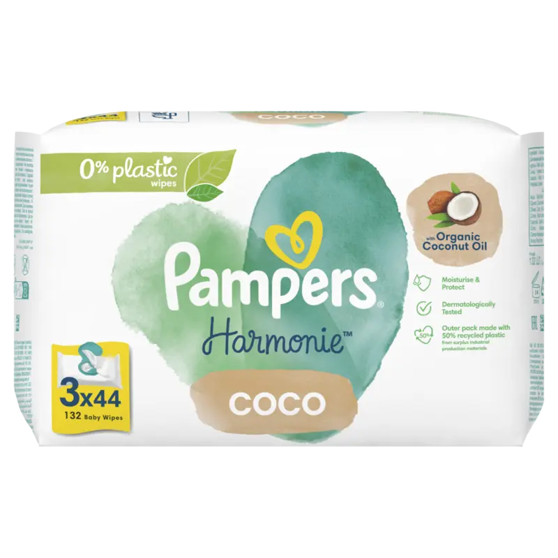Harmonie coconut 0% plastic babydoekjes