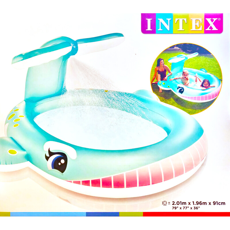Een afbeelding van Reefman Intex zwembad walvis met spray