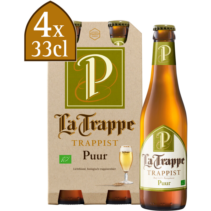 Een afbeelding van La Trappe Trappist puur 4-pack