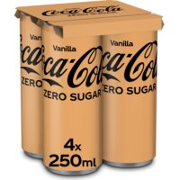 Een afbeelding van Coca-Cola Zero sugar vanilla 4-pack