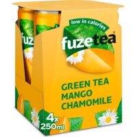 Een afbeelding van Fuze Tea Green ice tea mango chamomile 4-pack