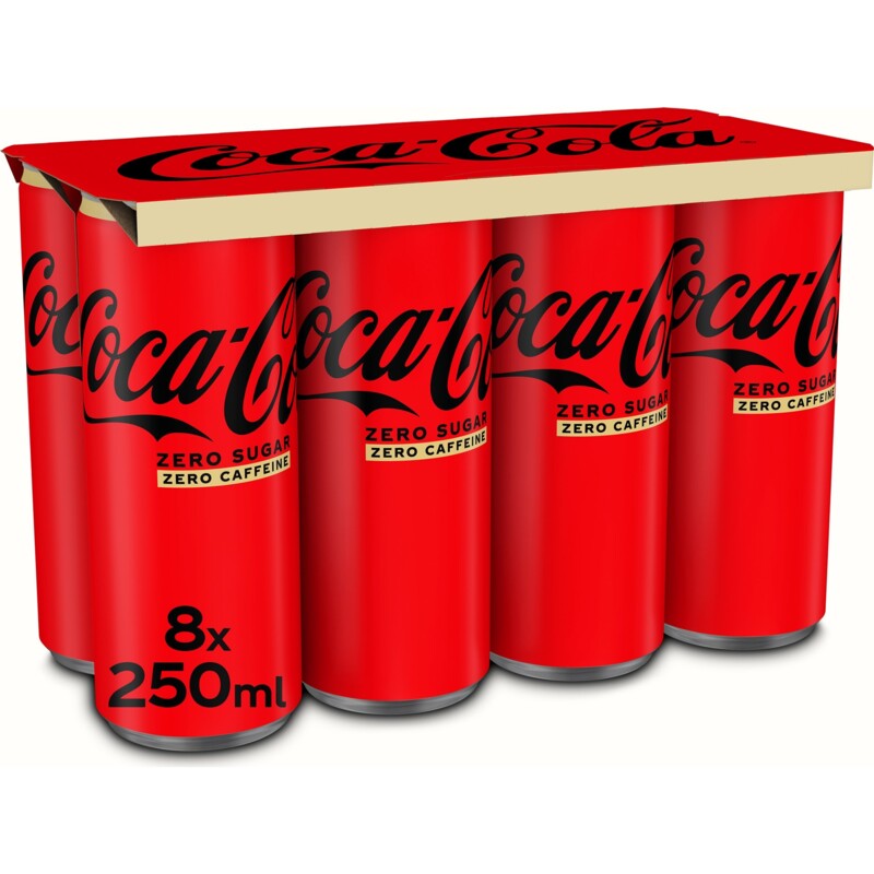 Een afbeelding van Coca-Cola Zero sugar zero caffeine 8-pack