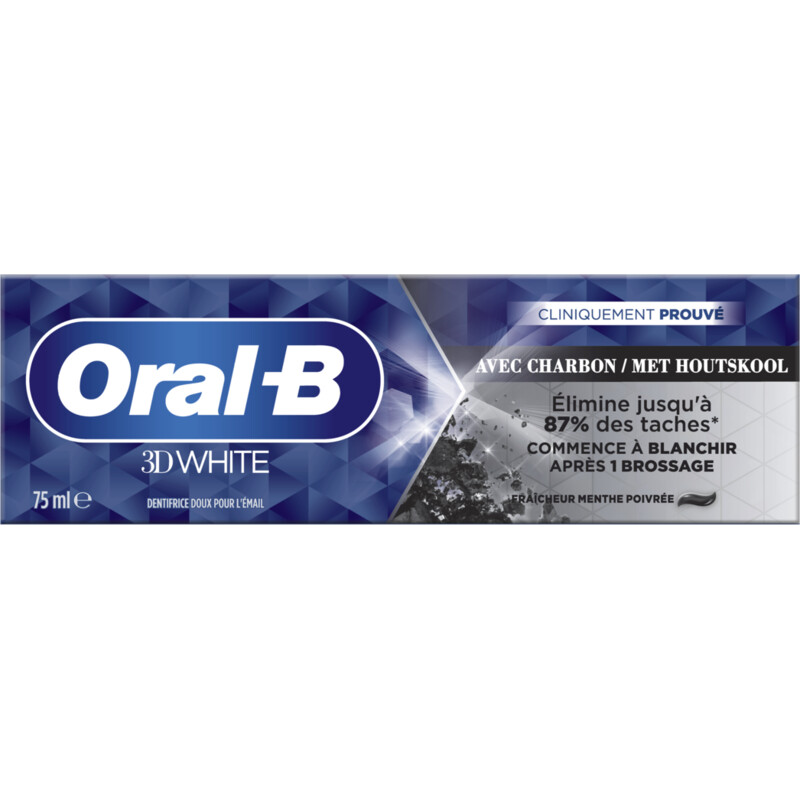 Een afbeelding van Oral-B 3D White met houtskool tandpasta