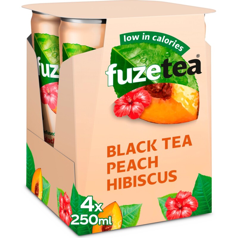 Fuze Tea Black ice tea peach hibiscus bestellen Albert Heijn