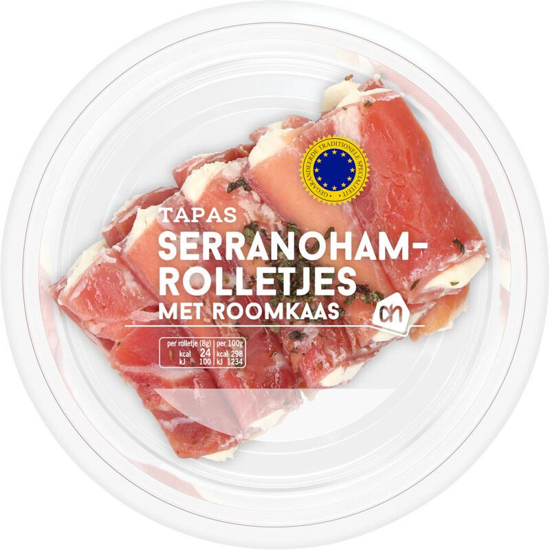 Een afbeelding van AH Serranohamrolletjes met roomkaas