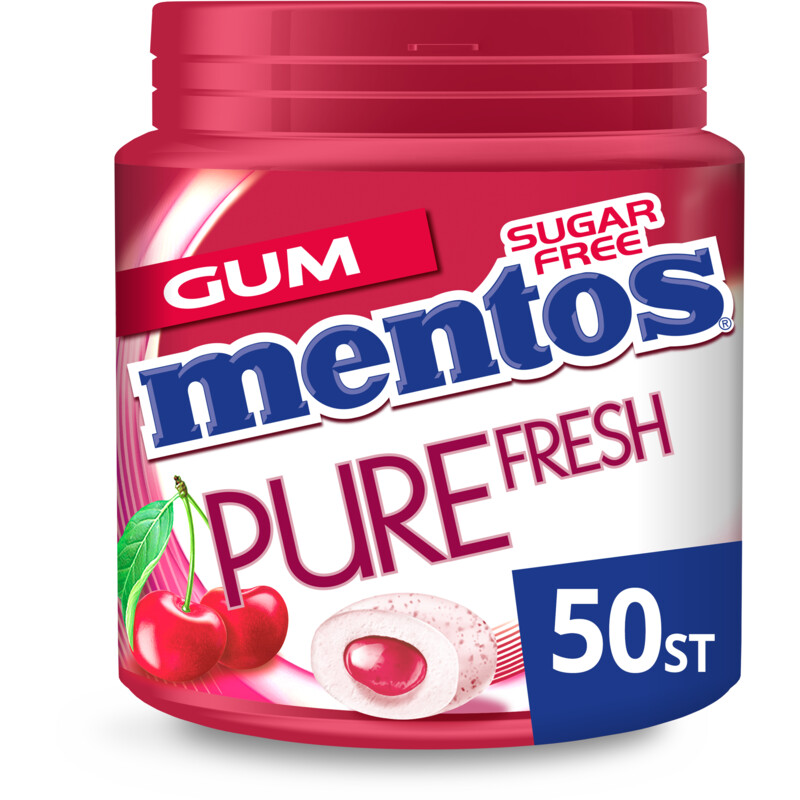 Een afbeelding van Mentos Gum Gum pure fresh cherry