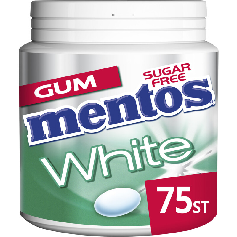 Een afbeelding van Mentos Gum White green mint sugar free chewing gum